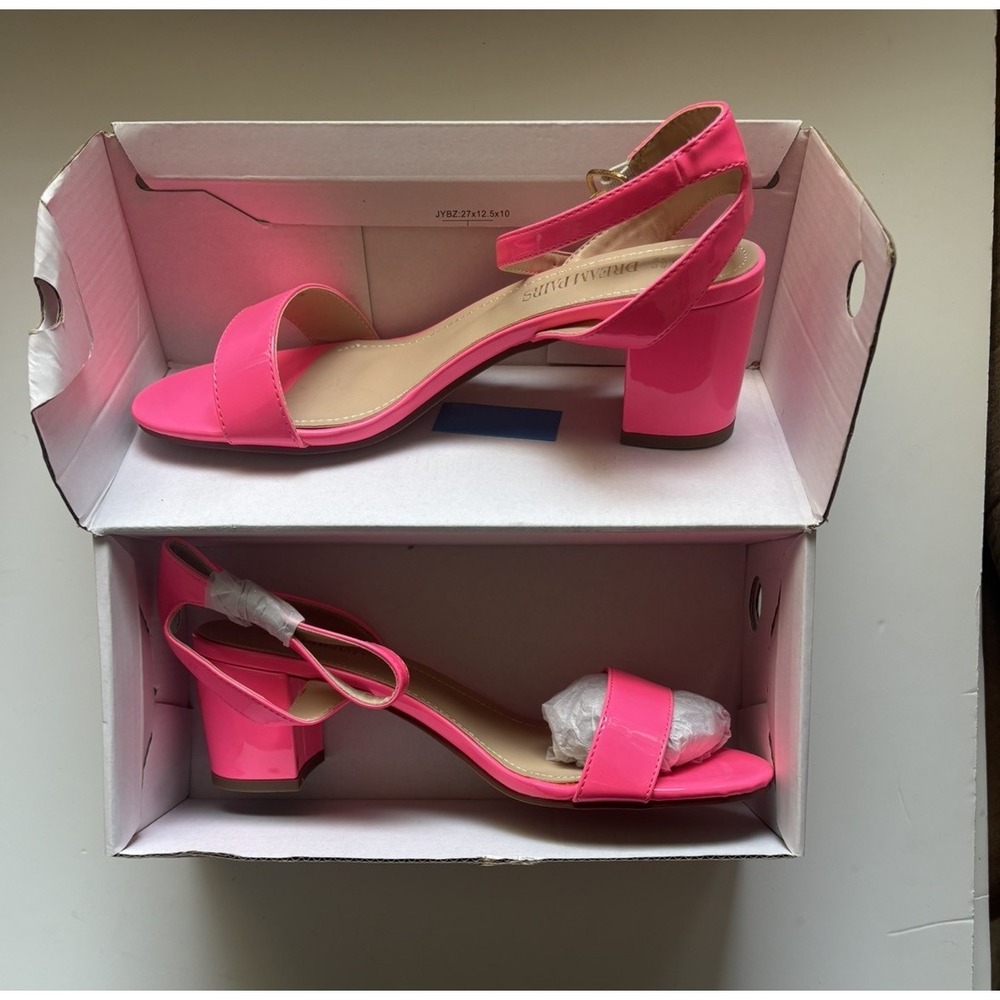 Dream Pairs Hot Pink Ankle Strap Heel Sandals Women's Size 9 New